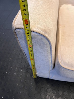 Chic Cream Upholstered 2-Seater Couch with Minor Wear - REDUCED