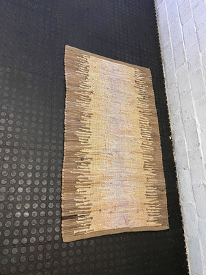 Natural Fiber Area Rug - Beige with Subtle Pattern, Minor Wear - PRICE DROP