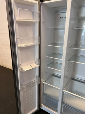 Modern Hisense Side-by-Side Fridge Freezer - Dark Grey Finish - 2ndhandwarehouse.com