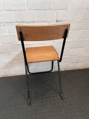 Retro Industrial Wood & Metal Chair