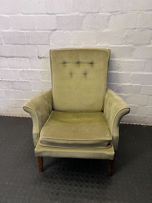 Vintage Sage Green Tufted Armchair
