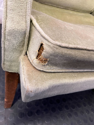 Vintage Sage Green Tufted Armchair