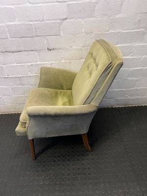 Vintage Sage Green Tufted Armchair
