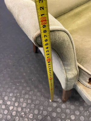 Vintage Sage Green Tufted Armchair