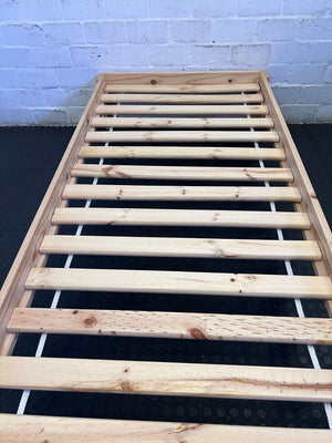 Natural Wood Single Bed Frame - Slatted Base