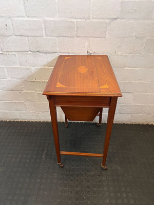 Elegant Vintage Inlaid Sewing / Side Table with Storage 🧵