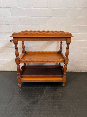 Elegant Vintage 3-Tier Wooden Serving Cart