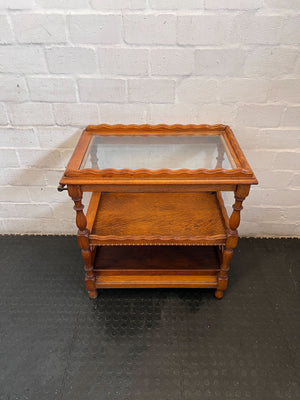 Elegant Vintage 3-Tier Wooden Serving Cart