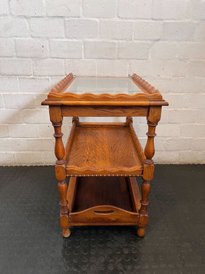 Elegant Vintage 3-Tier Wooden Serving Cart