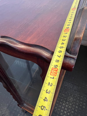 Elegant Vintage Wood & Glass Display Cabinet