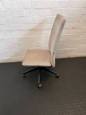 Stylish Tan Fabric Office Chair with Wheels