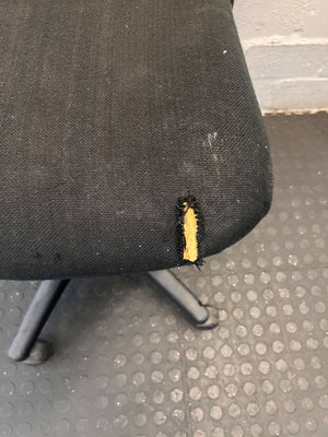 Comfortable Black Fabric Office Chair with Minor Wear