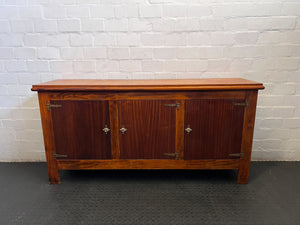 Elegant Vintage Wooden Sideboard with Ornate Hardware