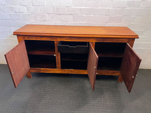 Elegant Vintage Wooden Sideboard with Ornate Hardware