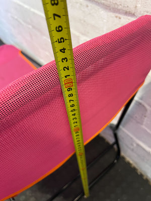 Vibrant Pink Portable Folding Lounge Chair with Minor Wear