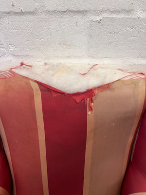 Vintage Striped Wingback Armchair - Upcycle Project - 2ndhandwarehouse.com