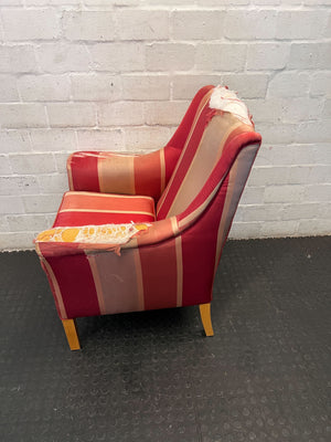 Vintage Striped Wingback Armchair - Upcycle Project - 2ndhandwarehouse.com