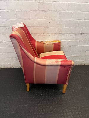 Vintage Striped Wingback Armchair - Upcycle Project - 2ndhandwarehouse.com