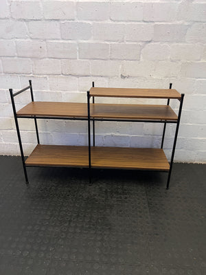 Industrial Chic Staggered Multi-Tier Shelving Unit