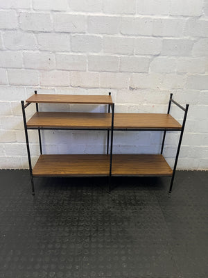 Industrial Chic Staggered Multi-Tier Shelving Unit