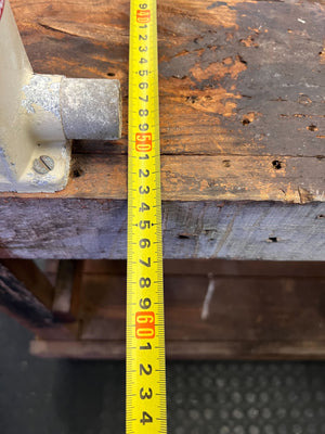 Rustic Industrial Wood Workbench with Vice & Storage