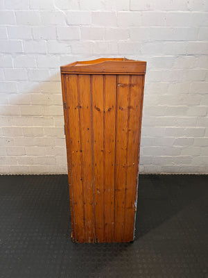 Missing the bottom base-Rustic Pine Storage Cabinet with Drawers | Vintage Wood Cupboard