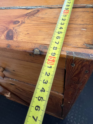 Missing the bottom base-Rustic Pine Storage Cabinet with Drawers | Vintage Wood Cupboard