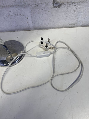 Stylish Grey Textured Table Lamp with Chrome Base