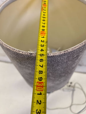 Stylish Grey Textured Table Lamp with Chrome Base