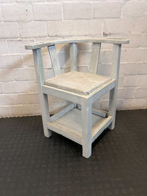 Rustic Shabby Chic Wooden Accent Chair with Shelf