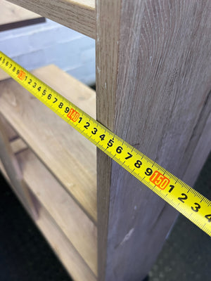 Modern Asymmetrical Light Wood Bookcase Display Unit