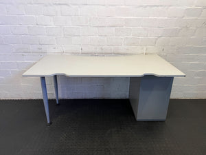 Modern Grey Office Desk with Drawer - Minor Wear - REDUCED