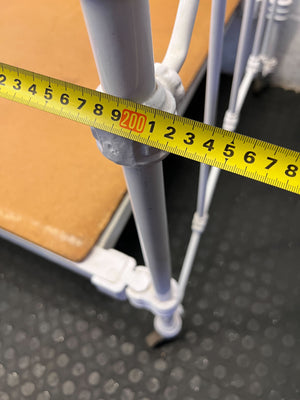 Charming Antique White Metal Single Bed Frame with Brass Accents