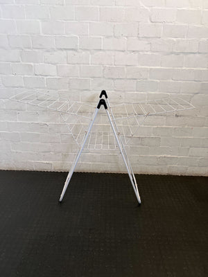 Space-Saving White Collapsible Laundry Drying Rack