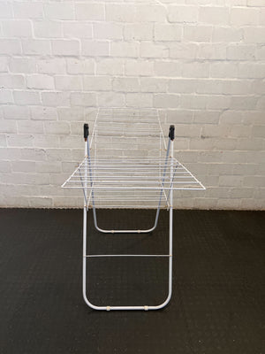 Space-Saving White Collapsible Laundry Drying Rack