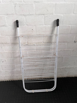 Space-Saving White Collapsible Laundry Drying Rack