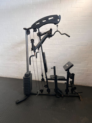 Versatile Home Gym Multi-Station with Weight Stack - Rusted