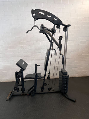 Versatile Home Gym Multi-Station with Weight Stack - Rusted