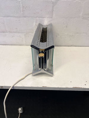 Stylish Silver Glass Electric Toaster with Minor Scratches