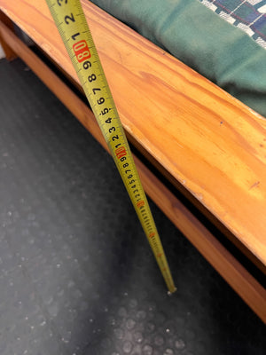 Versatile Pine Futon Sofa Bed with Patterned Cushion