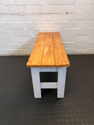 Rustic Two-Tone Wooden Bench - Versatile Seating