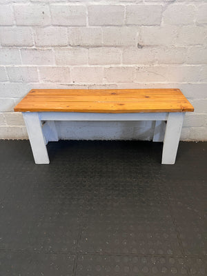 Rustic Two-Tone Wooden Bench - Versatile Seating