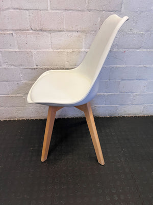 Modern White & Wood Padded Dining Chair ✨