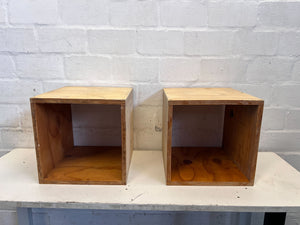 Versatile Wooden Storage Cube | Rustic Plywood Shelf