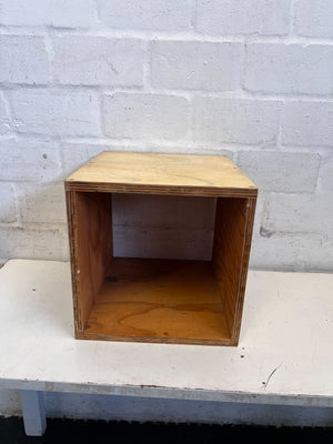 Versatile Wooden Storage Cube | Rustic Plywood Shelf