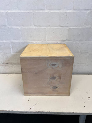 Versatile Wooden Storage Cube | Rustic Plywood Shelf