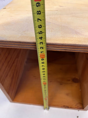 Versatile Wooden Storage Cube | Rustic Plywood Shelf