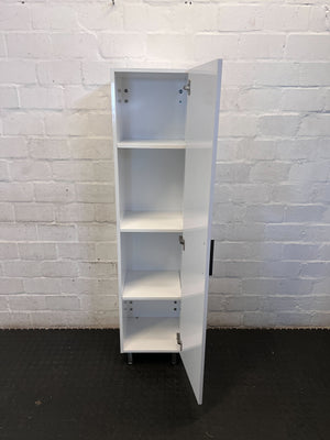 Sleek White Tall Storage Cabinet