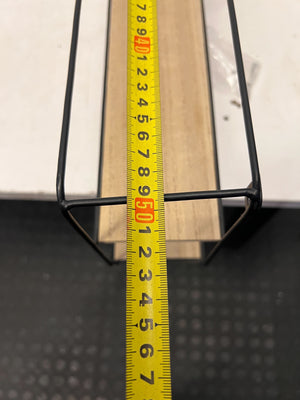 Industrial Style Wall Shelf with Round Mirror & Wood Shelves