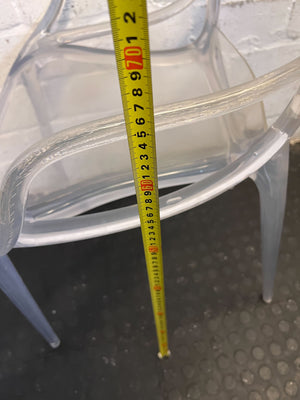 Stylish Transparent Acrylic Armchair with Minor Wear